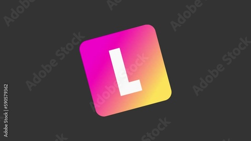 Shaking Box letter L , Animated Typeface with Gradient Element