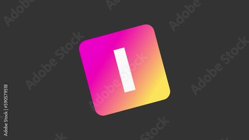 Shaking Box letter I, Animated Typeface with Gradient Element