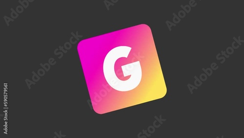 Shaking Box letter G, Animated Typeface with Gradient Element
