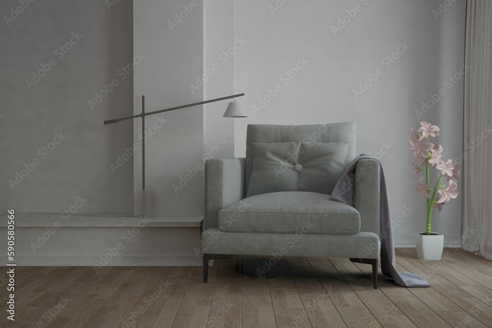 Modern interior design. 3D illustration Modern interior design. 3D illustration
