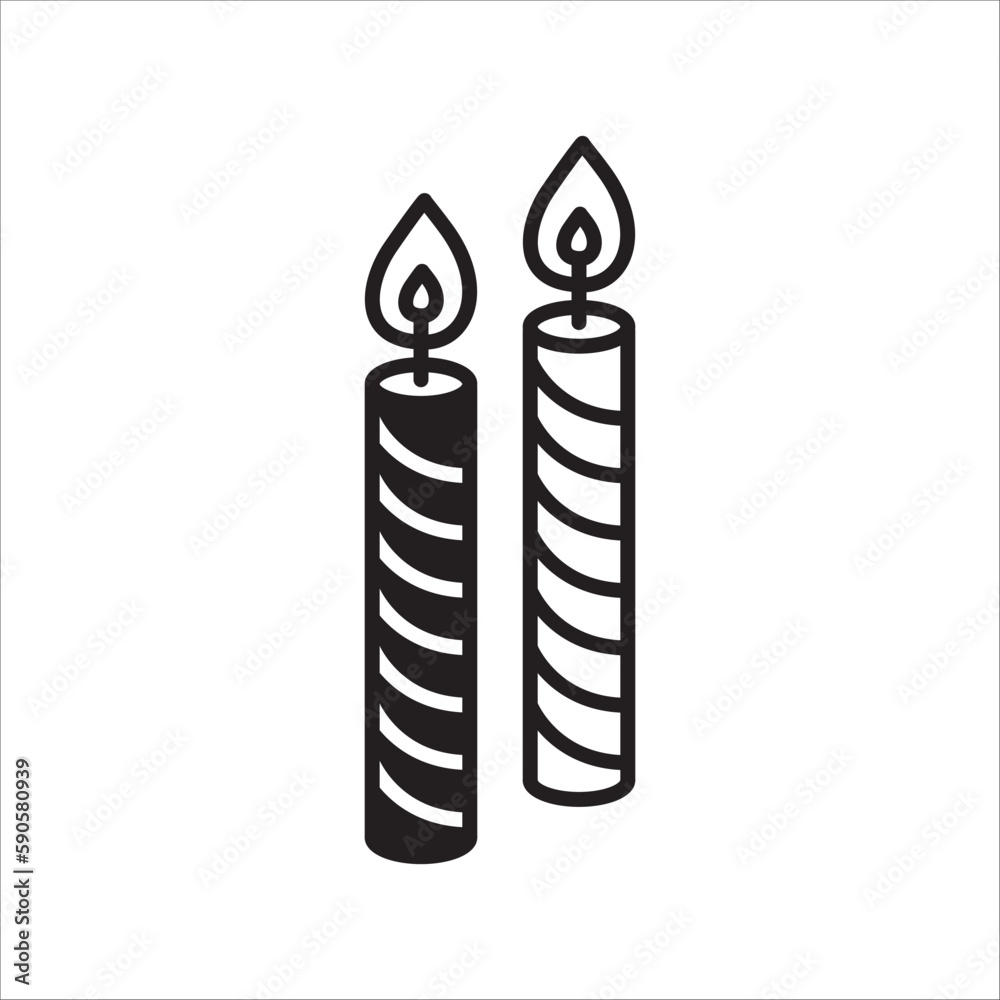 Wax Candle vector icon. Candle flat sign design. Candle with flame symbol pictogram illustration. UX UI icon