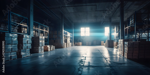Huge distribution warehouse. Generative AI