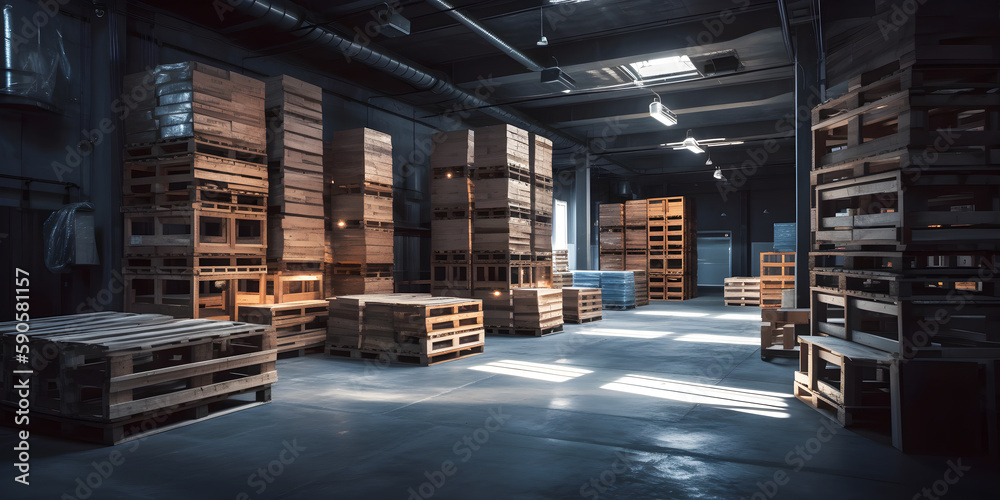 Huge distribution warehouse. Generative AI