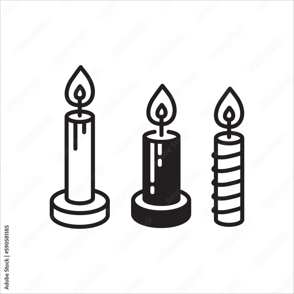 Wax Candle vector icon. Candle flat sign design. Candle with flame symbol pictogram illustration. UX UI icon Wax Candle vector icon. Candle flat sign design. Candle with flame symbol pictogram illustration. UX UI icon