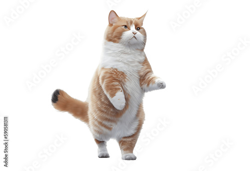 Minuet Cat_Transparent and white Background in png photo