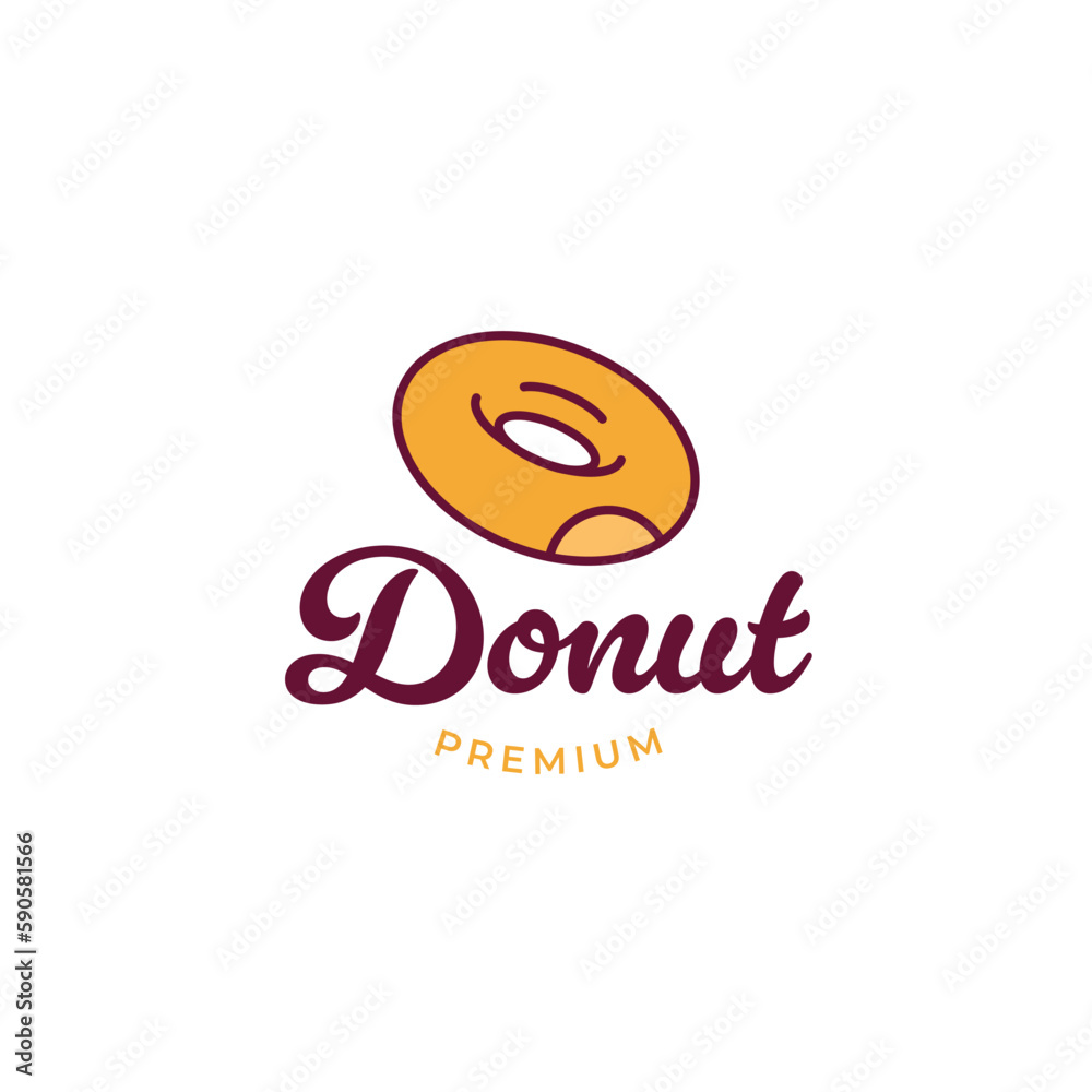 Flat donut logo design vector concept illustration idea Flat donut logo design vector concept illustration idea