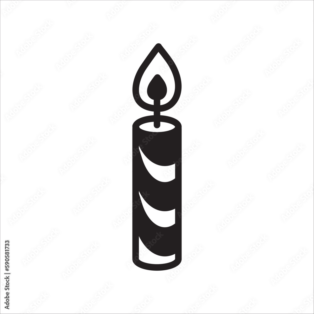 Wax Candle vector icon. Candle flat sign design. Candle with flame symbol pictogram illustration. UX UI icon Wax Candle vector icon. Candle flat sign design. Candle with flame symbol pictogram illustration. UX UI icon