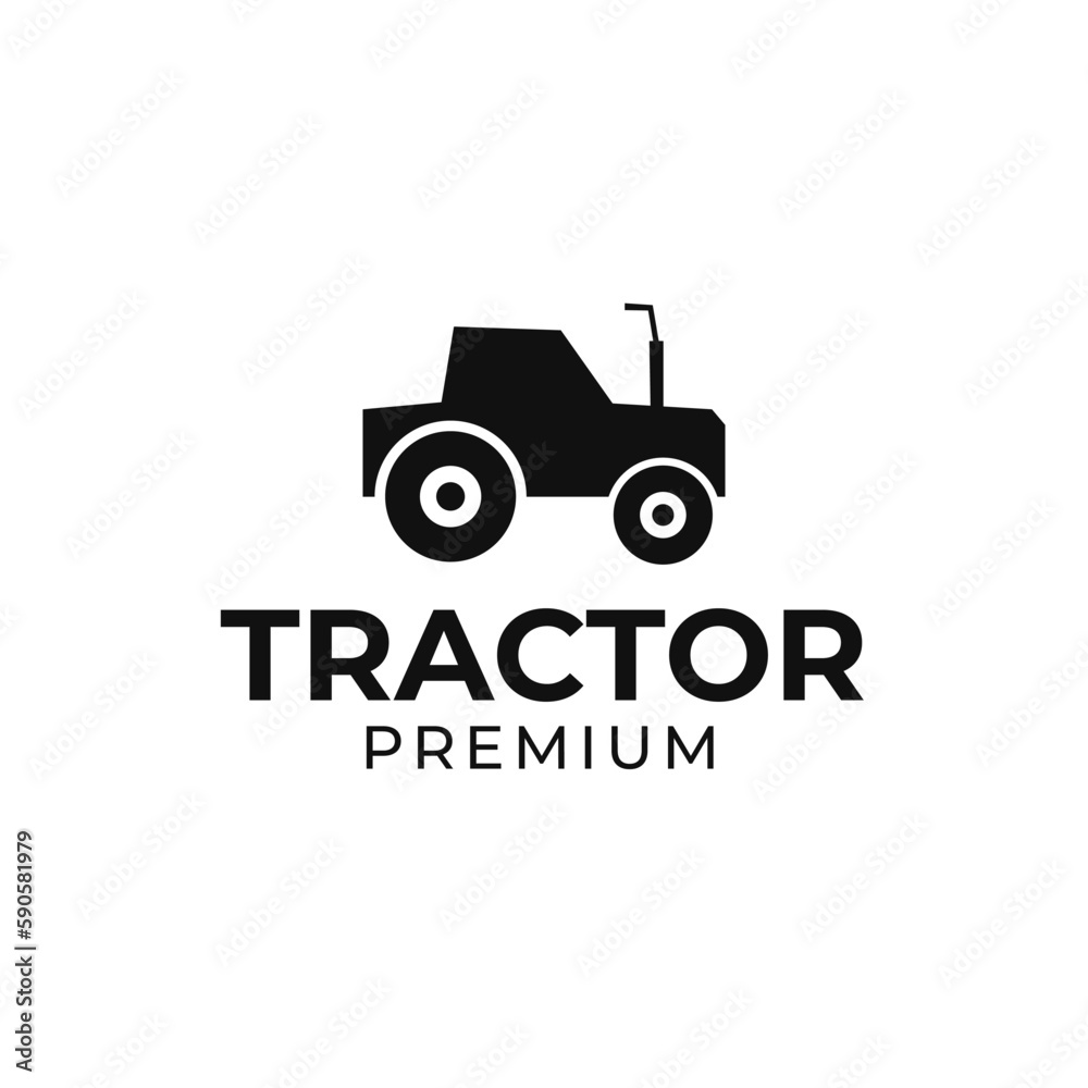 Vector tractor farm logo design illustration idea Vector tractor farm logo design illustration idea