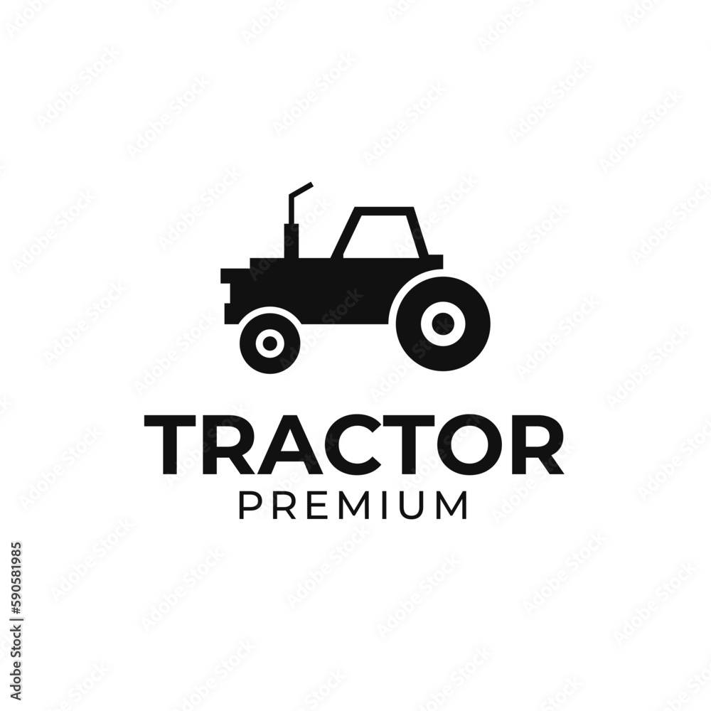 Vector tractor farm logo design illustration idea