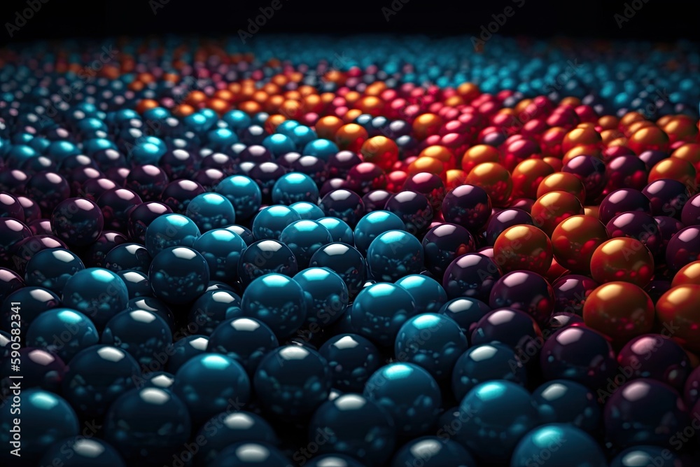 Fototapeta premium colorful collection of balls in various sizes. Generative AI