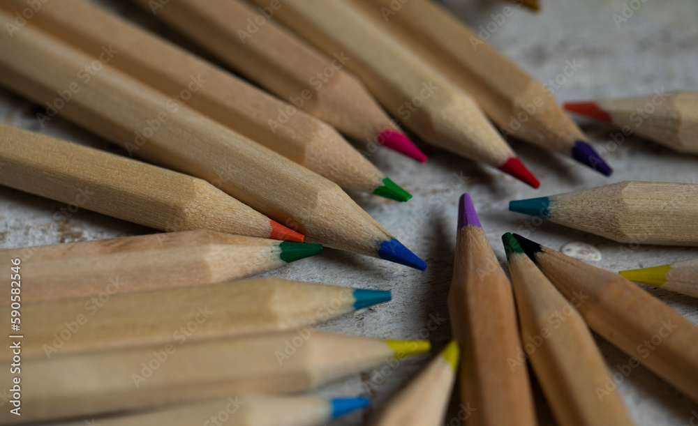 close up of colored pencils close up of colored pencils