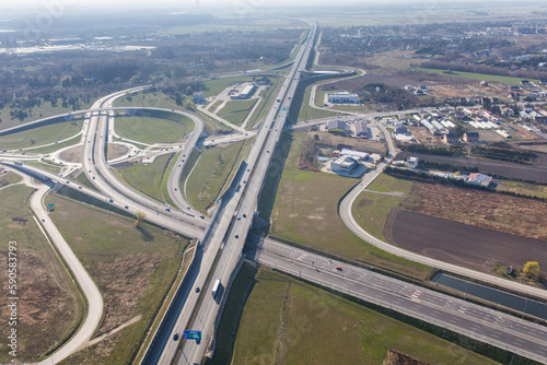 aerial view of the highway