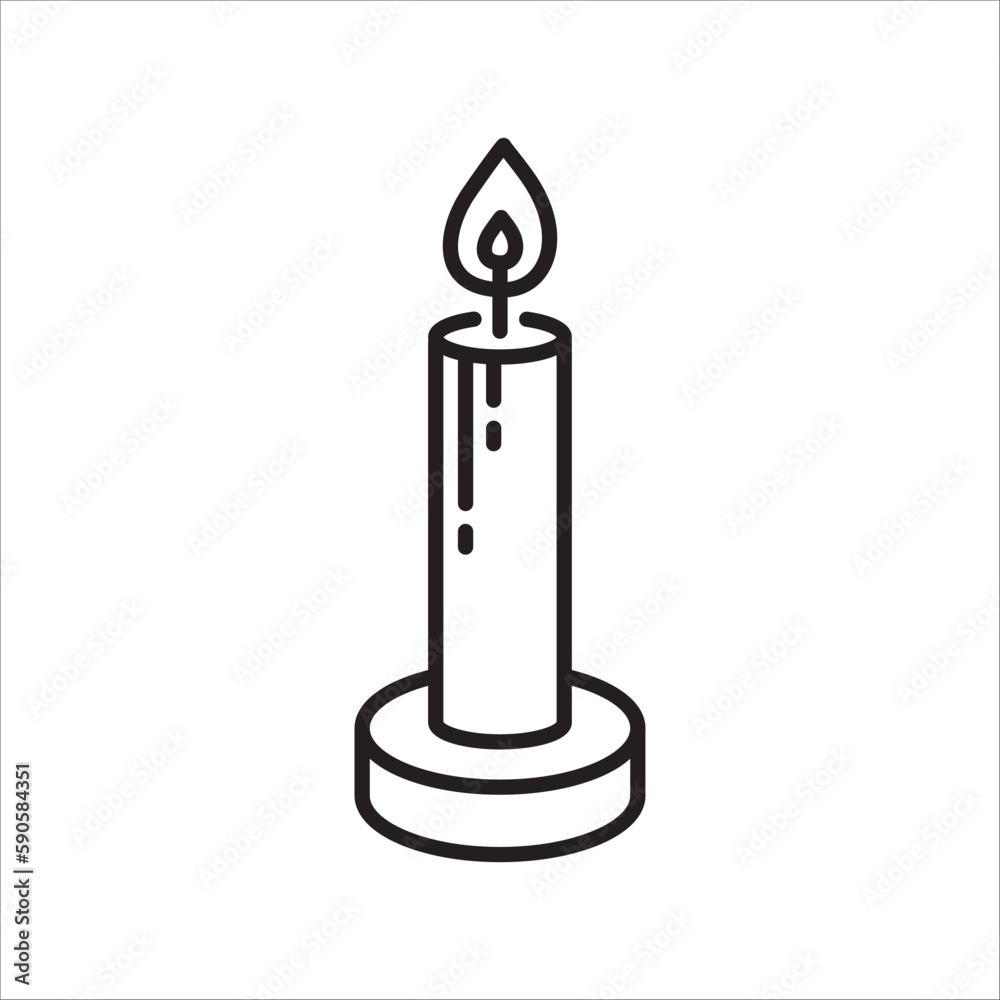 Wax Candle vector icon. Candle flat sign design. Candle with flame symbol pictogram illustration. UX UI icon Wax Candle vector icon. Candle flat sign design. Candle with flame symbol pictogram illustration. UX UI icon