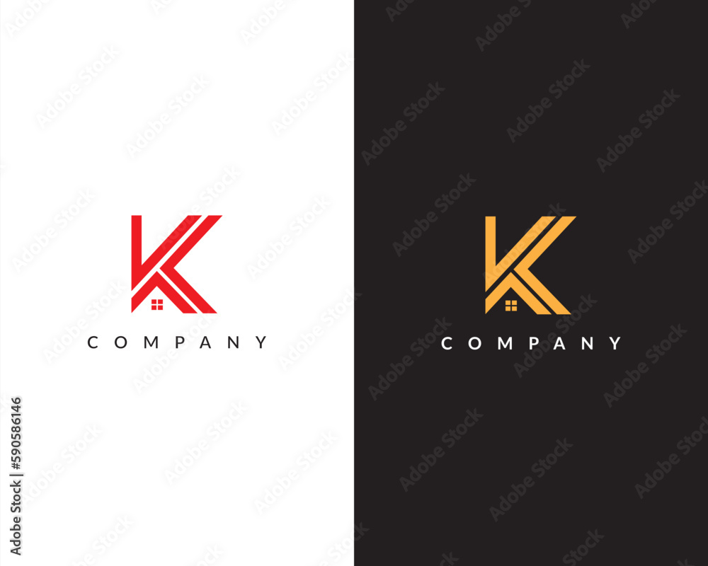 Home and letter K real estate logo icon design Home and letter K real estate logo icon design