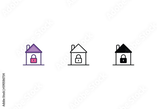 Home Security icon vector stock.