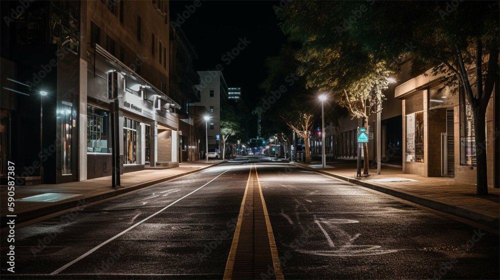 City streets at night - Generative art