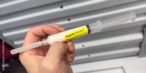 hospital drugs in syringes, including propofol, represents the importance of medicine in healthcare. It symbolizes the role of doctors and nurses in administering drugs to alleviate pain photo