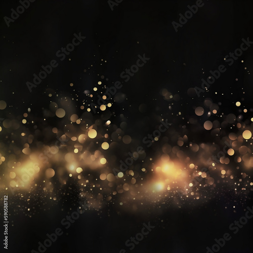 Wallpaper Mural Abstract dark background with golden sparkles. Blurred effect, holiday design. Generative AI content. Torontodigital.ca