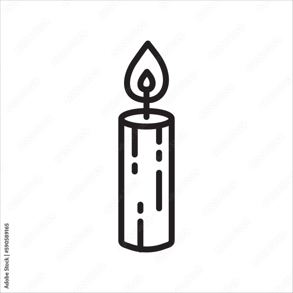 Wax Candle vector icon. Candle flat sign design. Candle with flame symbol pictogram illustration. UX UI icon Wax Candle vector icon. Candle flat sign design. Candle with flame symbol pictogram illustration. UX UI icon
