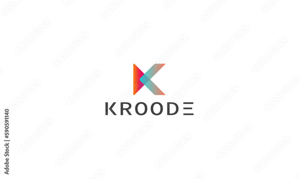 Letter K modern gradient colour play media 3d logo Letter K modern gradient colour play media 3d logo