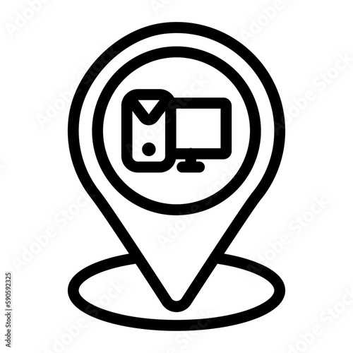 internet cafe line icon