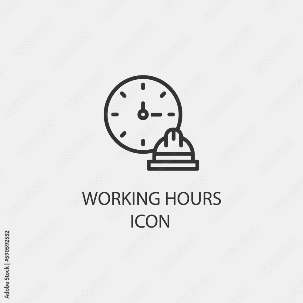 Obraz premium Working_hours vector icon illustration sign