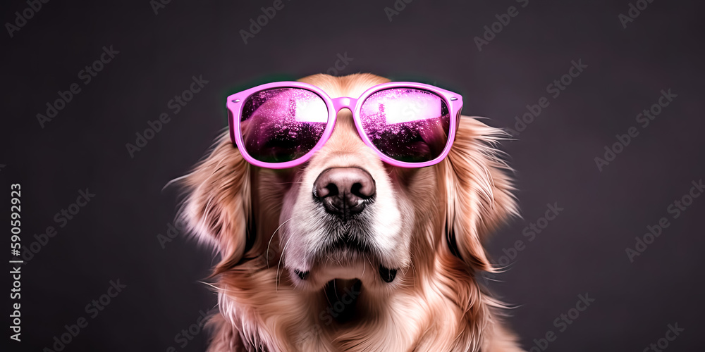 A Vibrant dog is shown in the image, surrounded by a sunny, outdoor setting - generative ai.