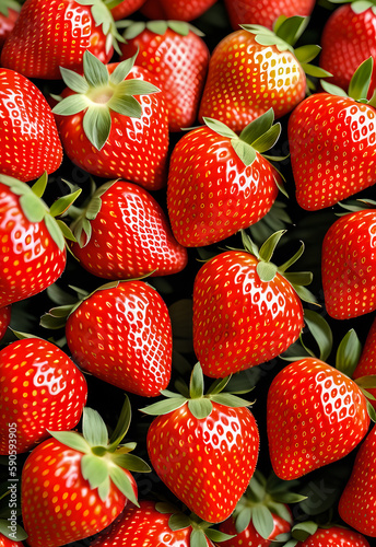 Vector illustration of a red ripe strawberry. Summer berries. Vitamins.