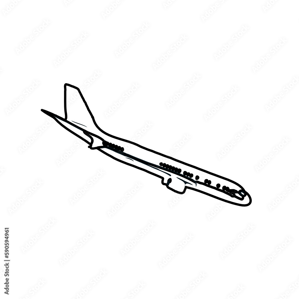 airplane black and white sketch with transparent background airplane black and white sketch with transparent background