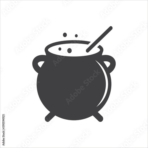 Caldron vector icon. Cauldron vector flat sign design. Cauldron symbol pictogram. UX UI icon