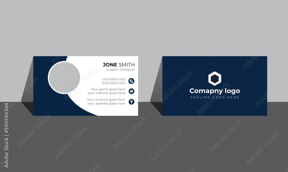 Title: Business Card, Modern business card template, Flat design ...
