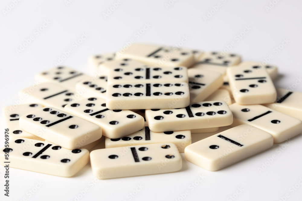 beige domino tiles on a white background beige domino tiles on a white background