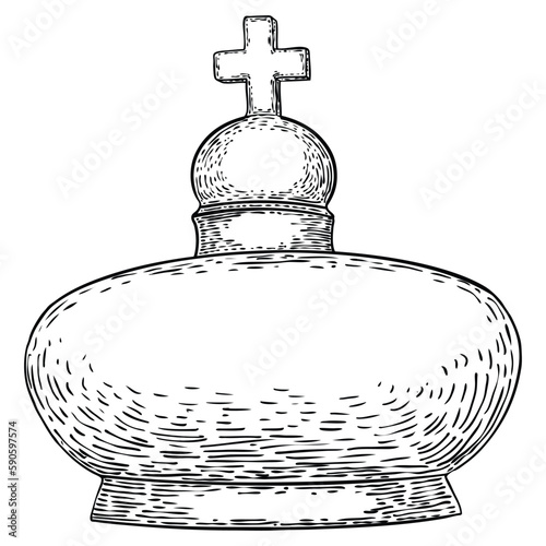 Crown from over the baby Jesus Christ, Son of God and savior of the world. Symbol of sacrifice on the cross, for the salvation of humanity. Messiah prophecies and divinity, sovereignty