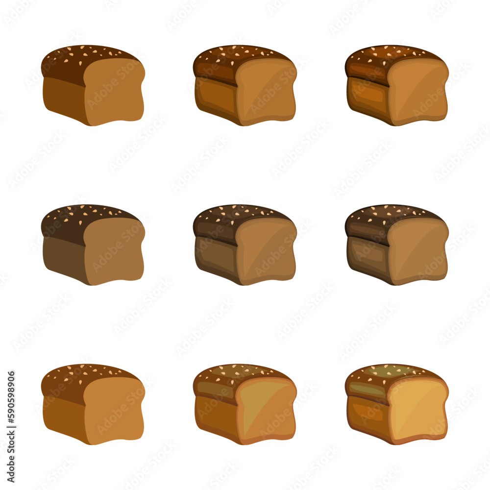 A vector drawn multigrain bread illustration with various colors and amount of details
