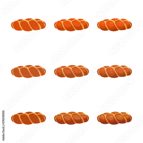 A vector drawn challah bread illustration with various colors and amount of details © Aleksandar