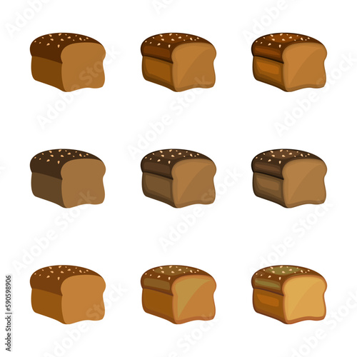 A vector drawn multigrain bread illustration with various colors and amount of details
