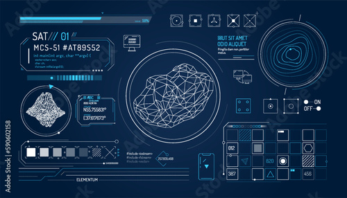 Set of infographic elements about the study of rocks.