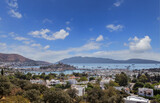 Spectacular view of Bodrum harbor and ancient castle and yachts in Muğla province of Turkey