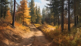 Trail in the forest. Generative Ai