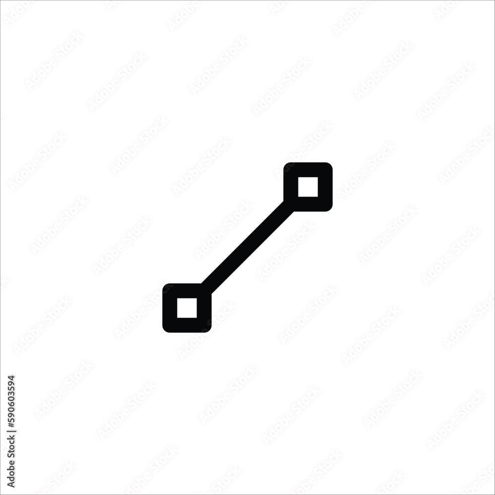 Vertex icon. Vertex connection flat sign design. Spline vector icon. Anchor point connection symbol pictogram. UX UI icon Vertex icon. Vertex connection flat sign design. Spline vector icon. Anchor point connection symbol pictogram. UX UI icon