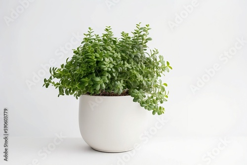 Isolated Potted Houseplant - Indoor Nature and Greenery Concept photo