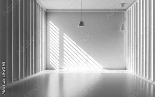 Empty white room design  generative ai