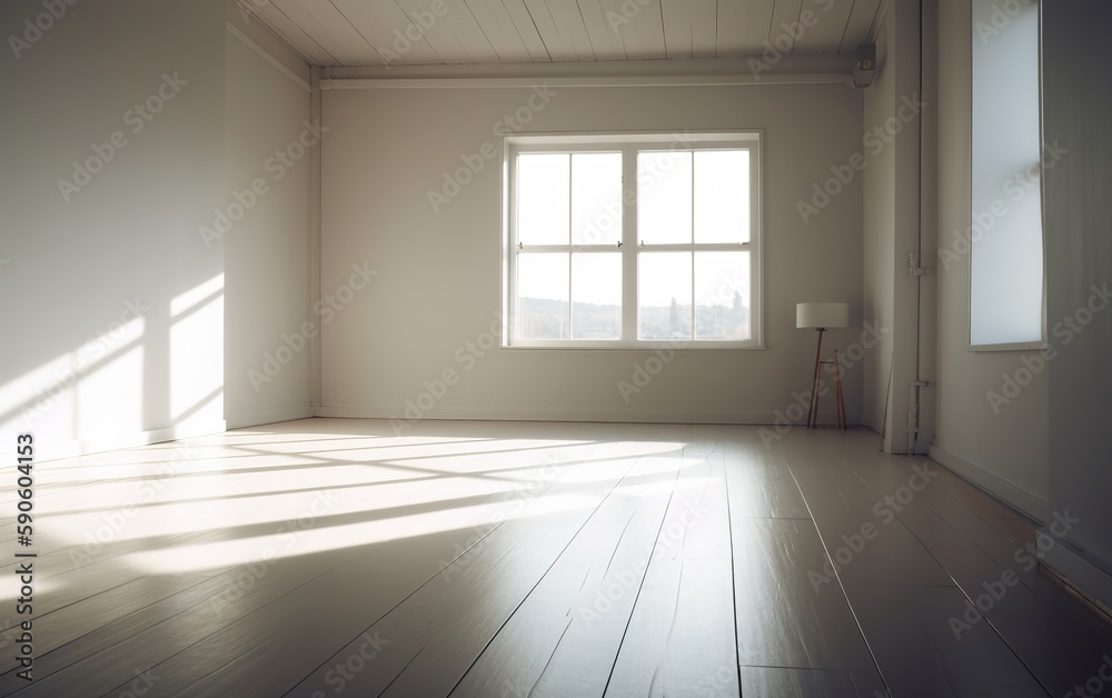 Obraz premium Empty white room design, generative ai