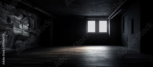 empty dirty room with sunlight  generative ai