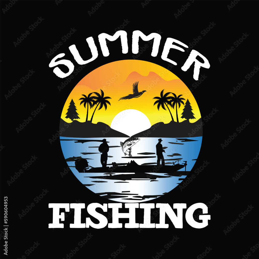 Summer Fishign t shirt design