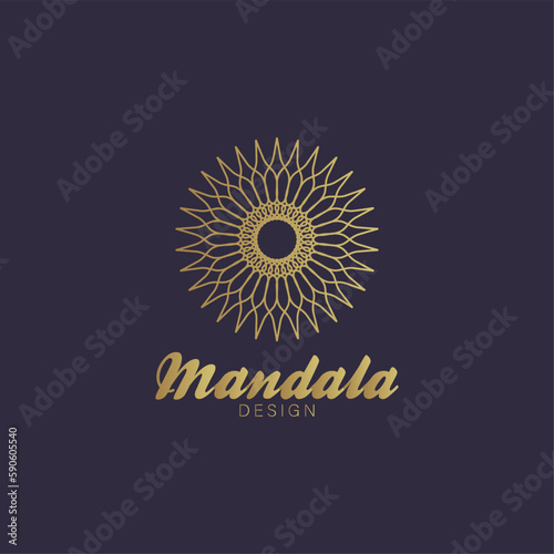 abstract geometric mandala ornament logo design,ethnic flower motif gemoteric insignia