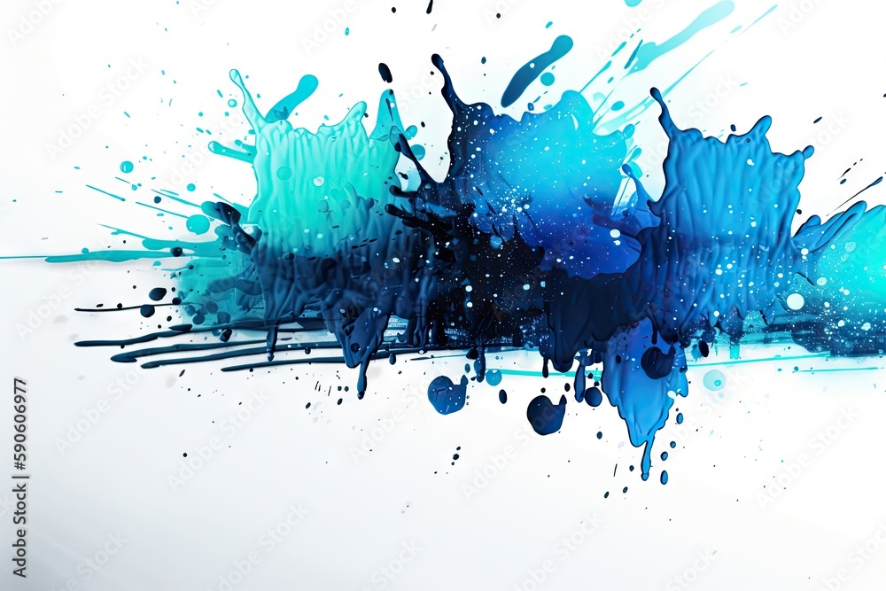 Obraz premium Abstract blue wave background. AI generated art illustration.