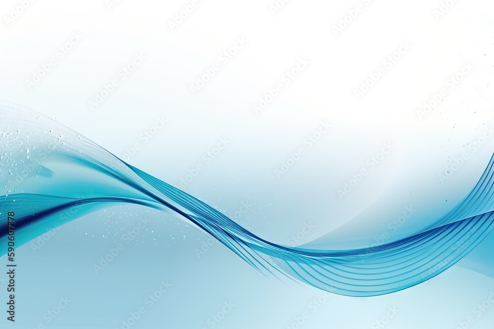 Obraz premium Abstract blue wave background. AI generated art illustration.
