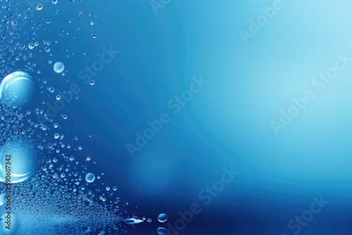 Abstract blue wave background. AI generated art illustration.