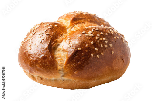 Pretzel Bread On Isolated Transparent Background, Png. Generative AI